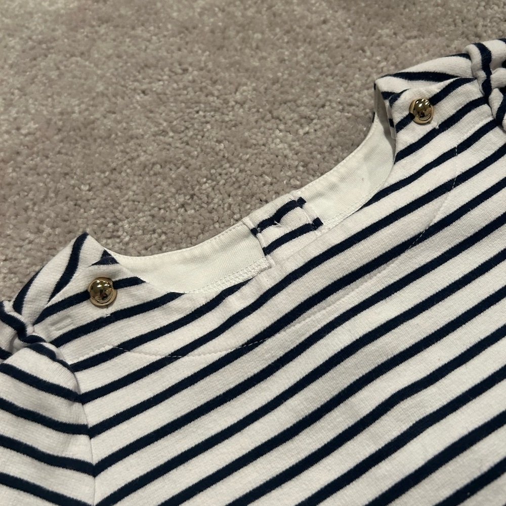 Janie and Jack Navy and White Striped Dress - Picture 3 of 7